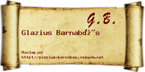 Glazius Barnabás névjegykártya